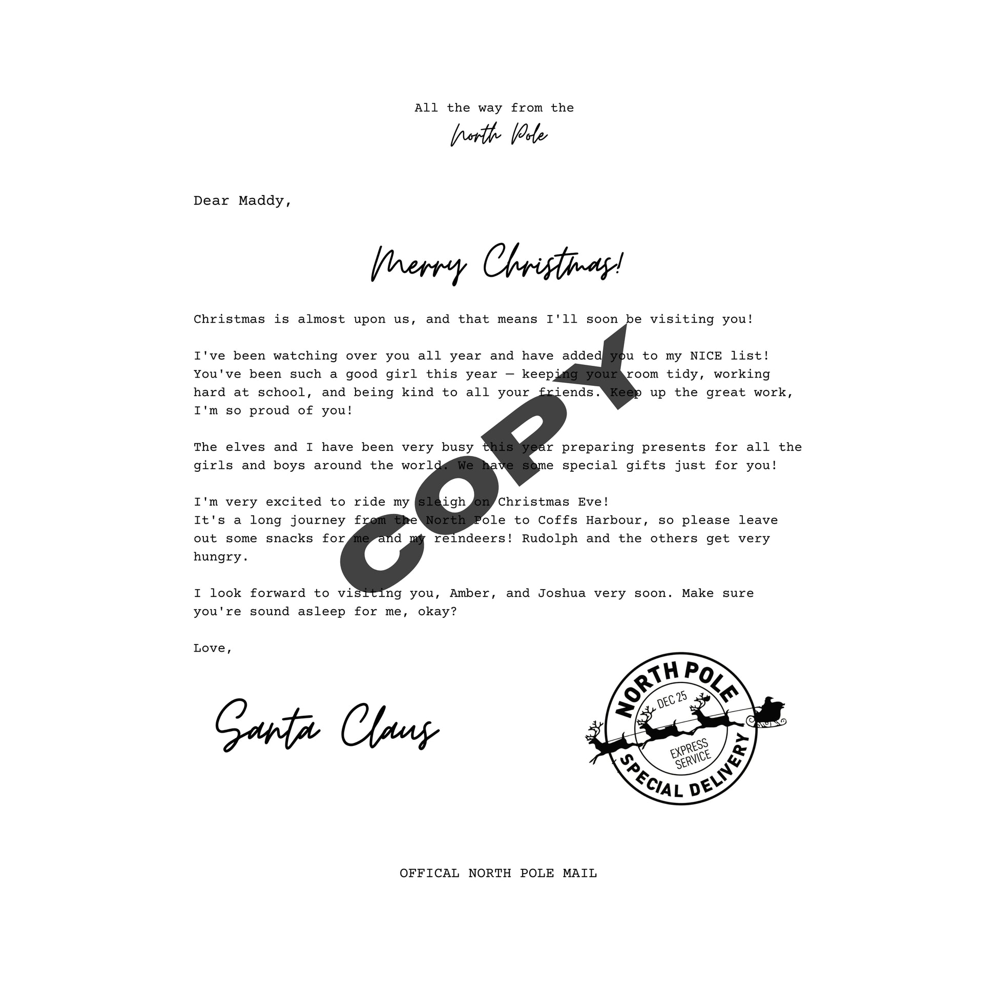 Personalized Santa Letter