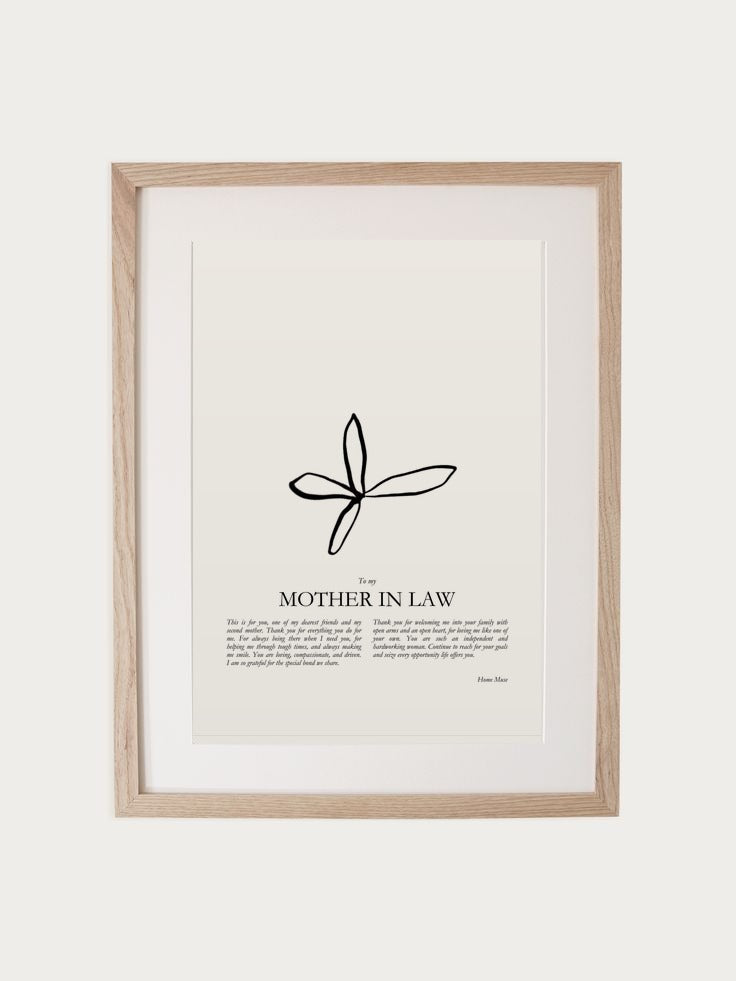 Mother in Law print in oak frame