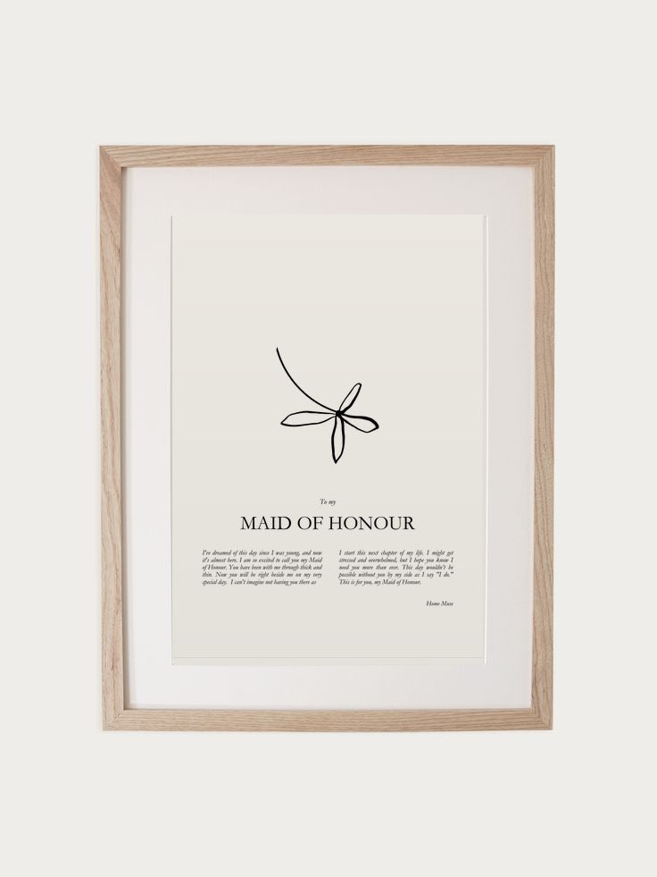 Maid Of Honour print in oak frame