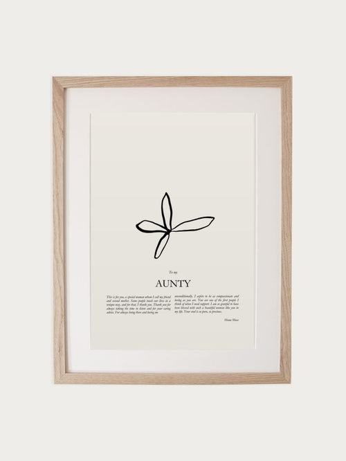 Aunty print in oak frame