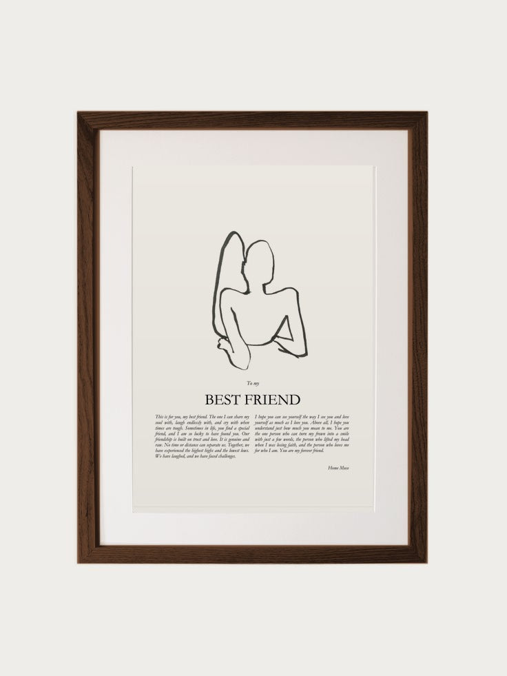 Best Friend print in oak frame
