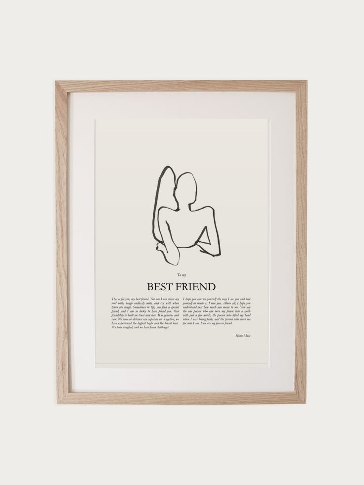 Best Friend print in walnut frame