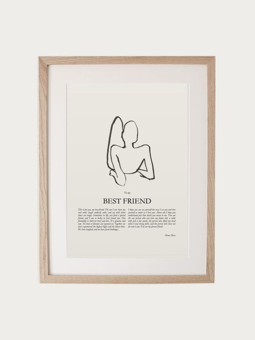 Best Friend print in walnut frame