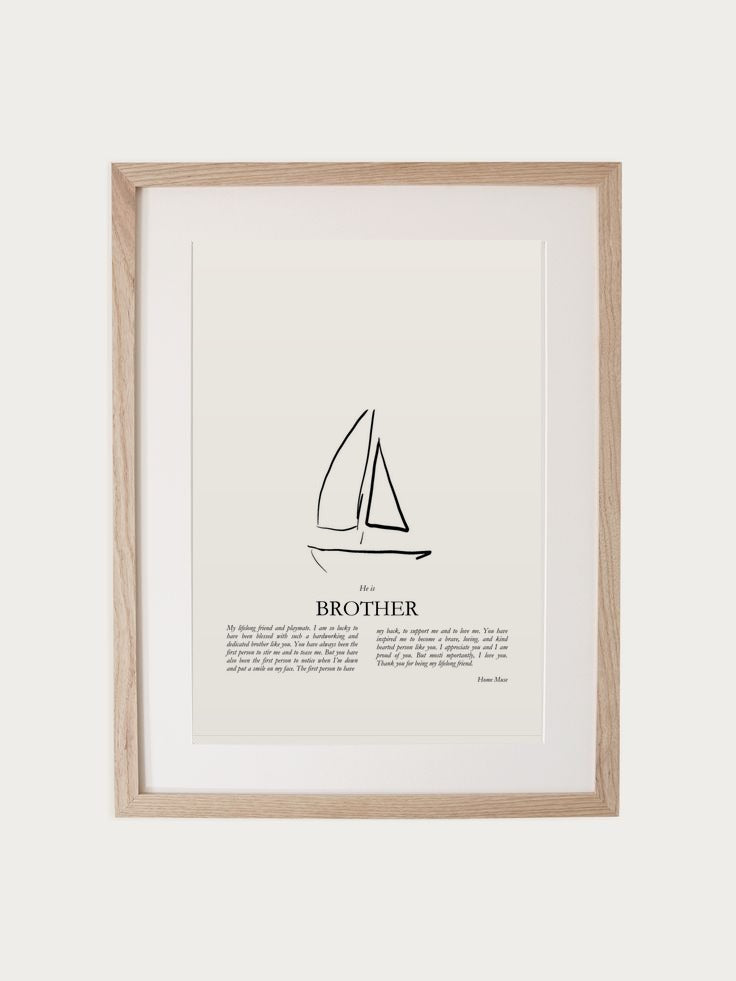 Brother print in oak frame