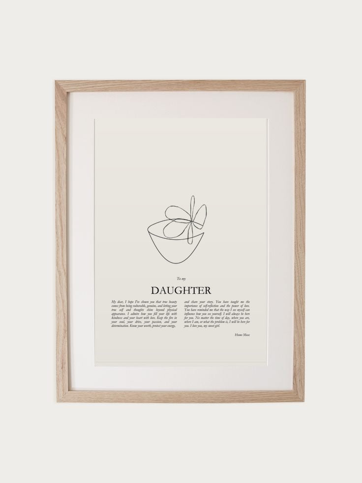 Daughter print in oak frame