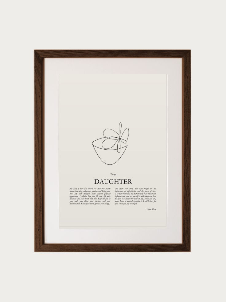 Daughter print in walnut frame