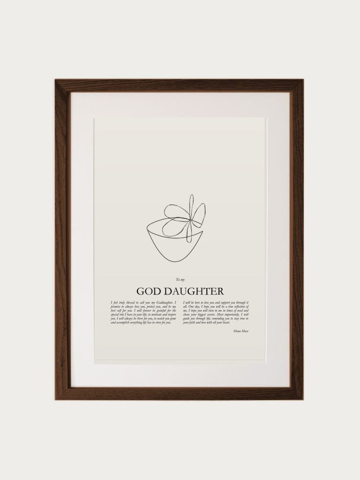 God Daughter print in walnut frame