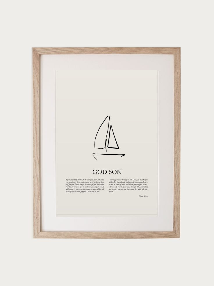 God Son print in oak frame