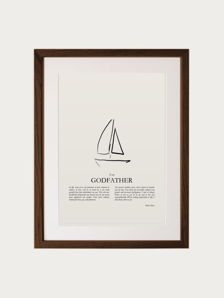 Godfather print in walnut frame