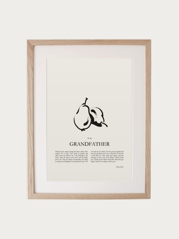 Grandfather print in oak frame
