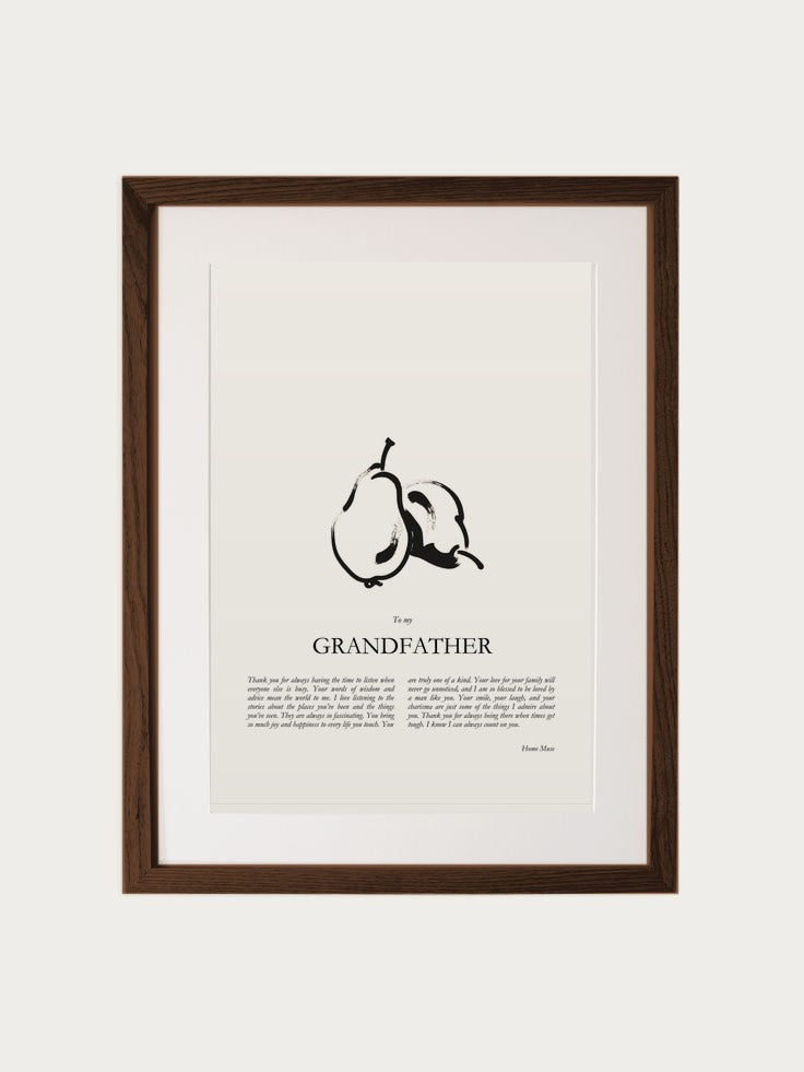 Grandfather print in walnut frame