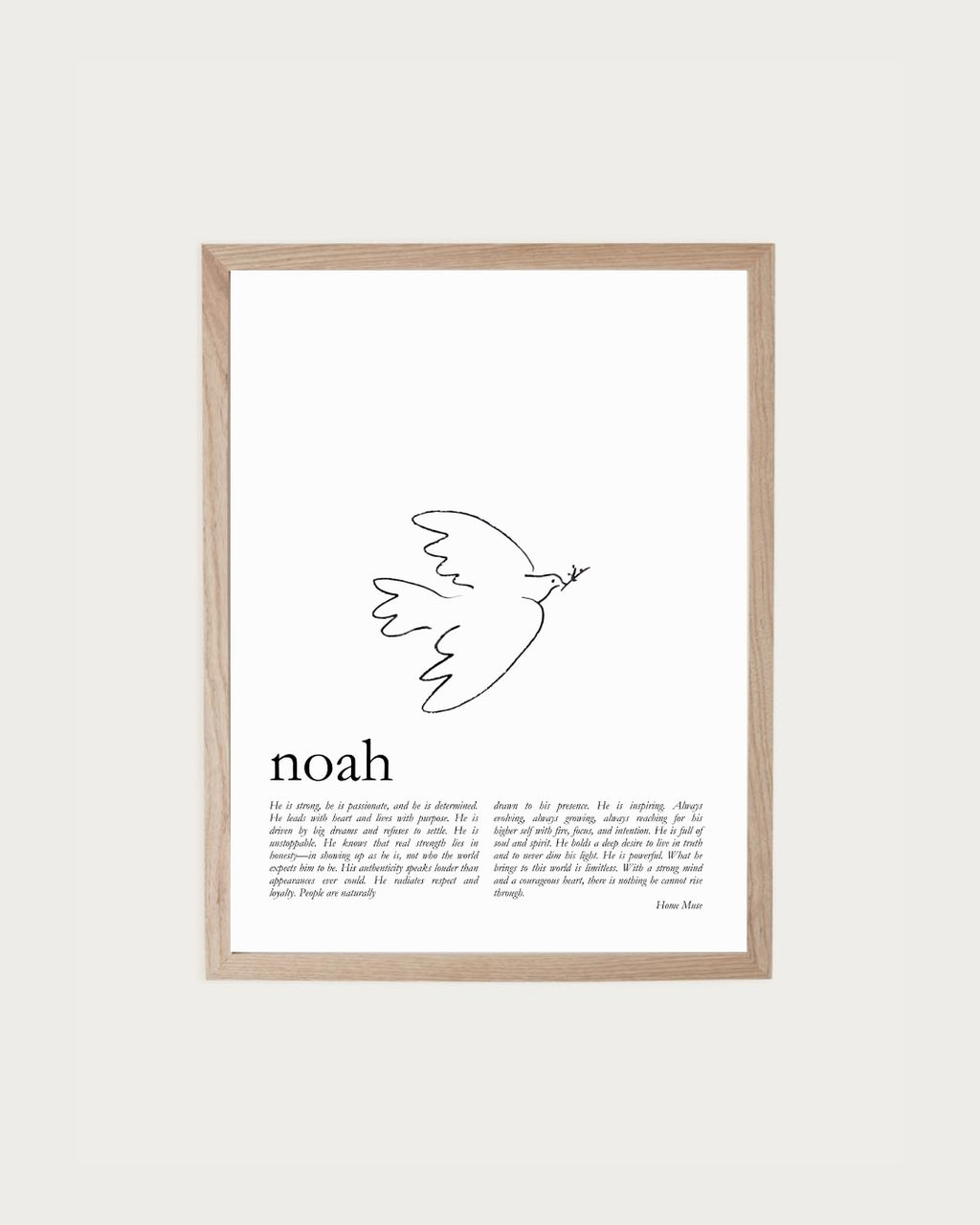 He Is — framed poetry print with line art by A Home Muse