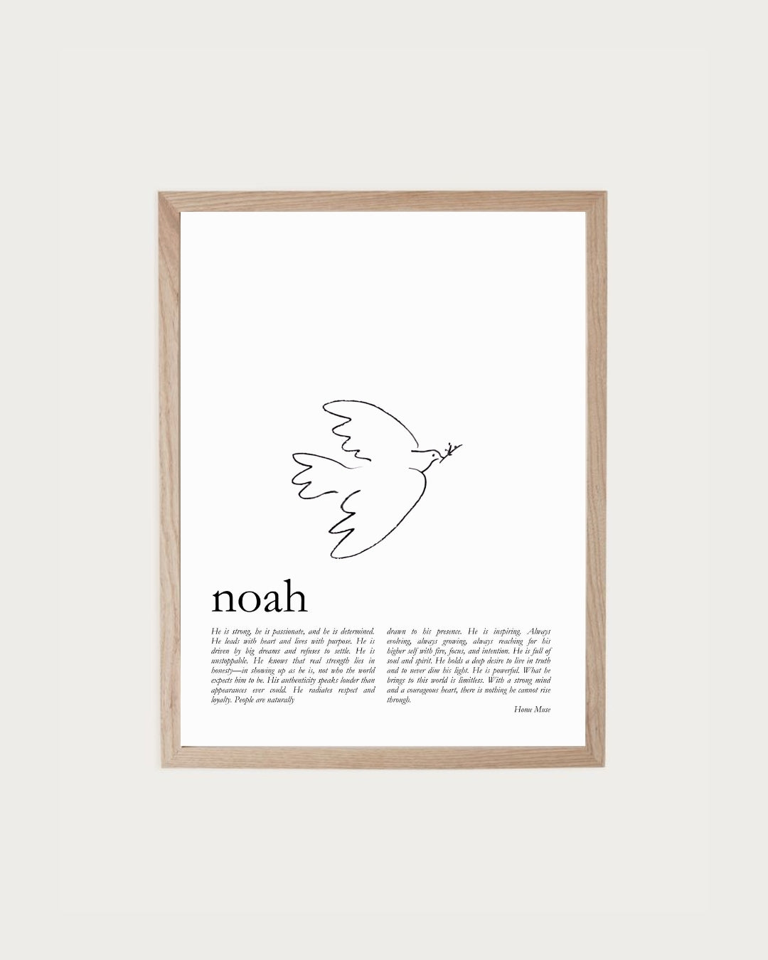 He Is — framed poetry print with line art by A Home Muse