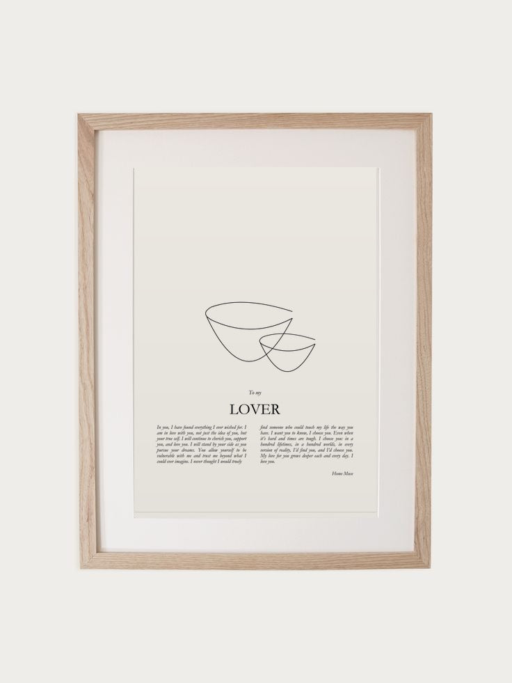 Lover print in oak frame