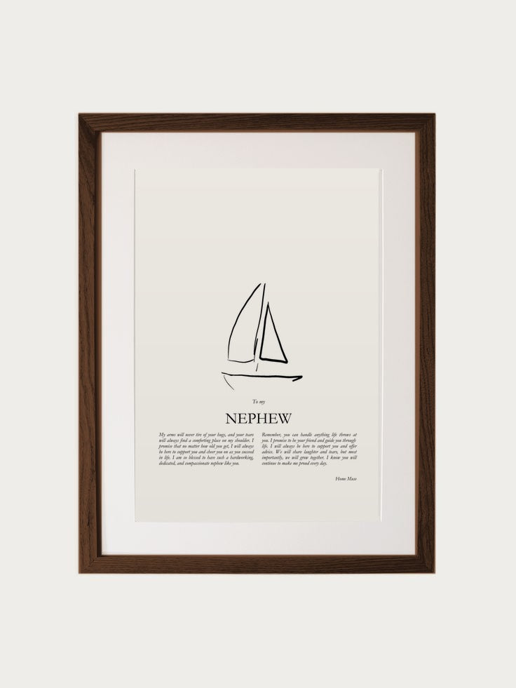 Nephew print in walnut frame
