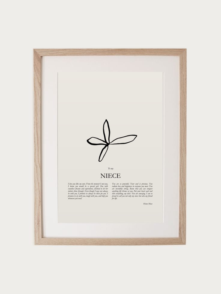 Niece print in oak frame