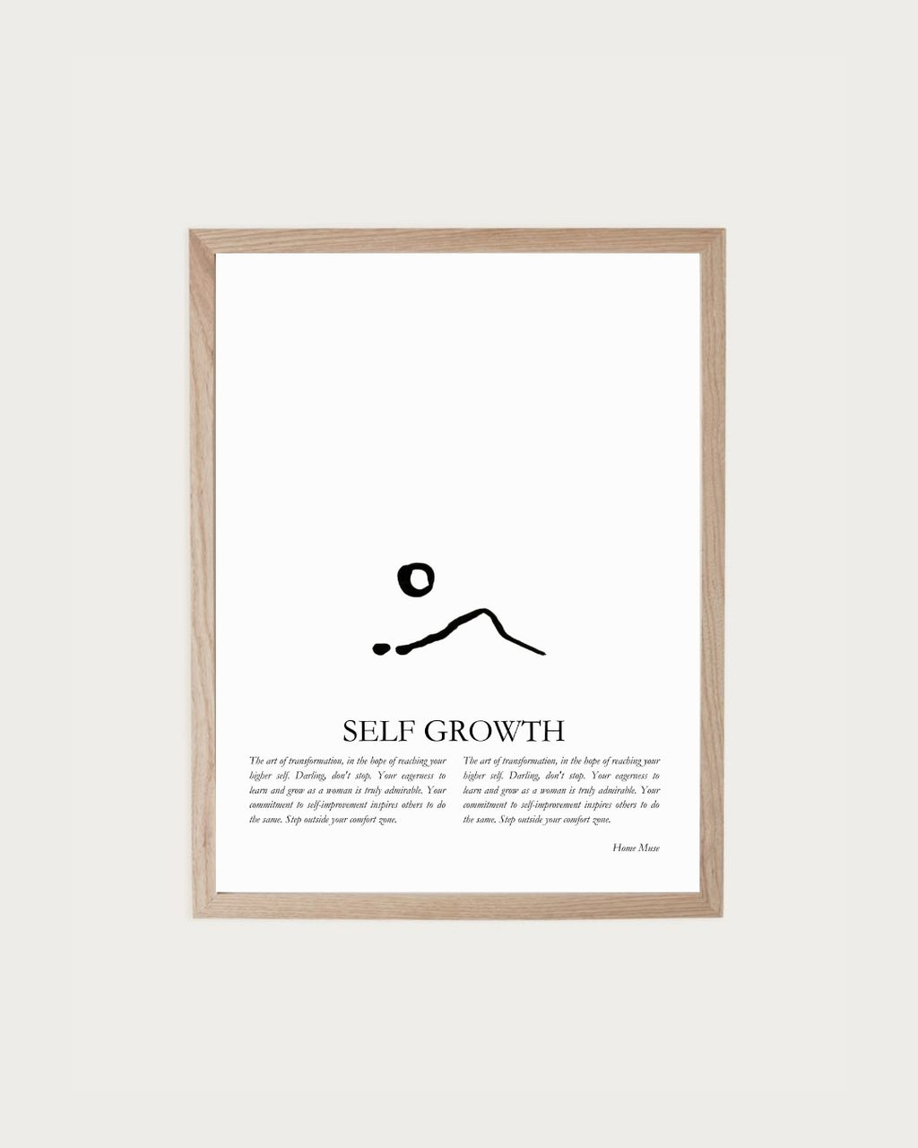 Self Growth — framed poetry print with line art by A Home Muse