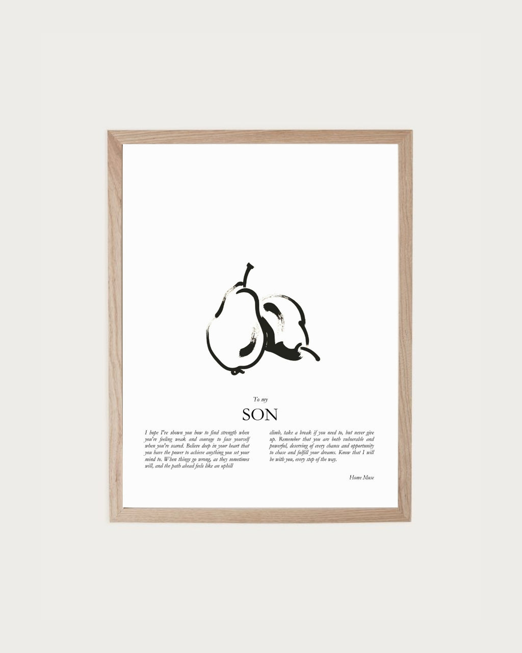 Son — framed poetry print with line art by A Home Muse
