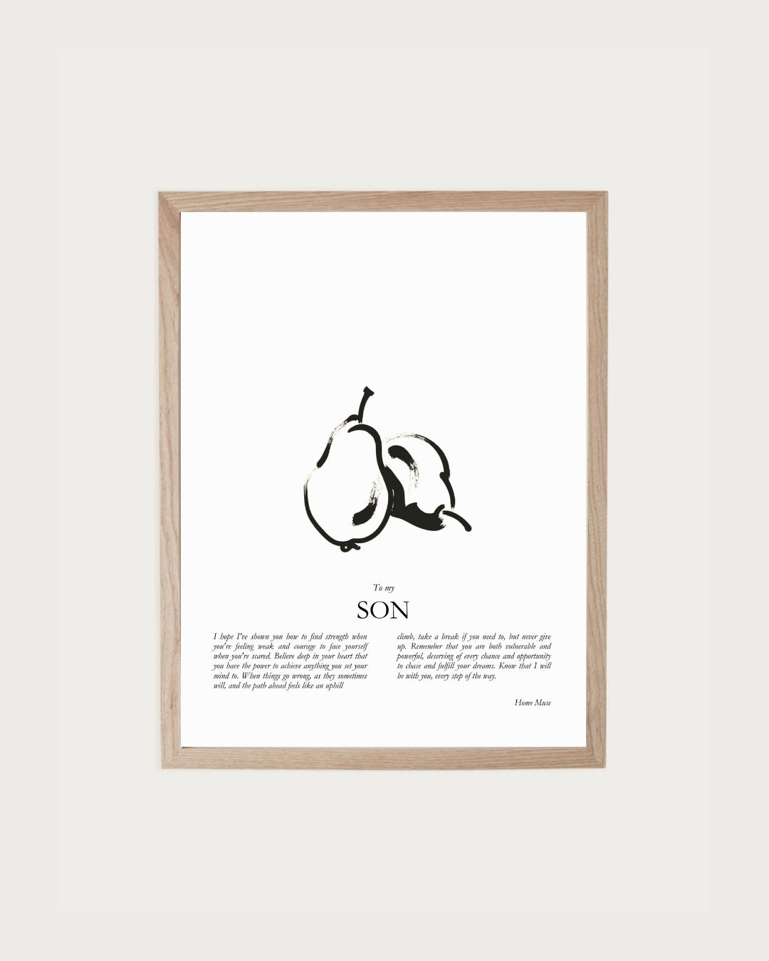 Son — framed poetry print with line art by A Home Muse