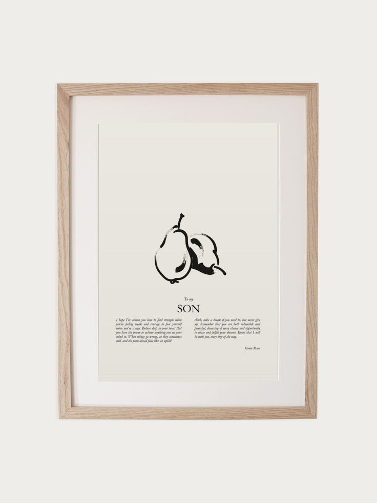 Son print in walnut frame