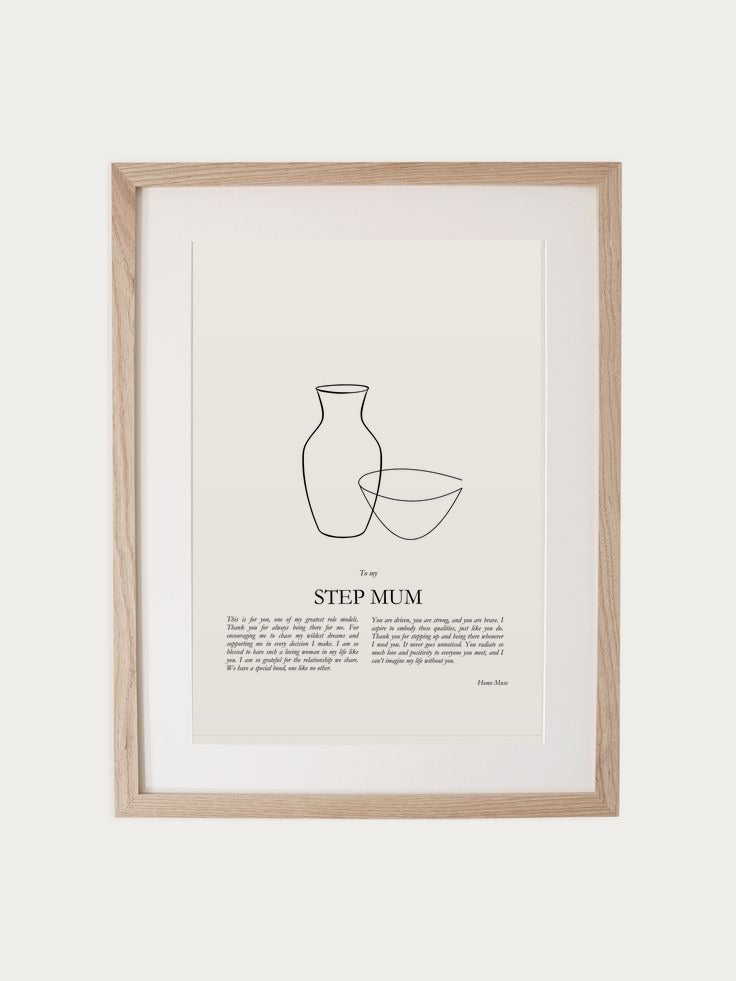 Step Mum print in walnut frame