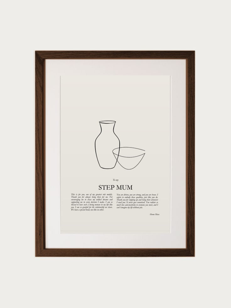 Step Mum print in oak frame