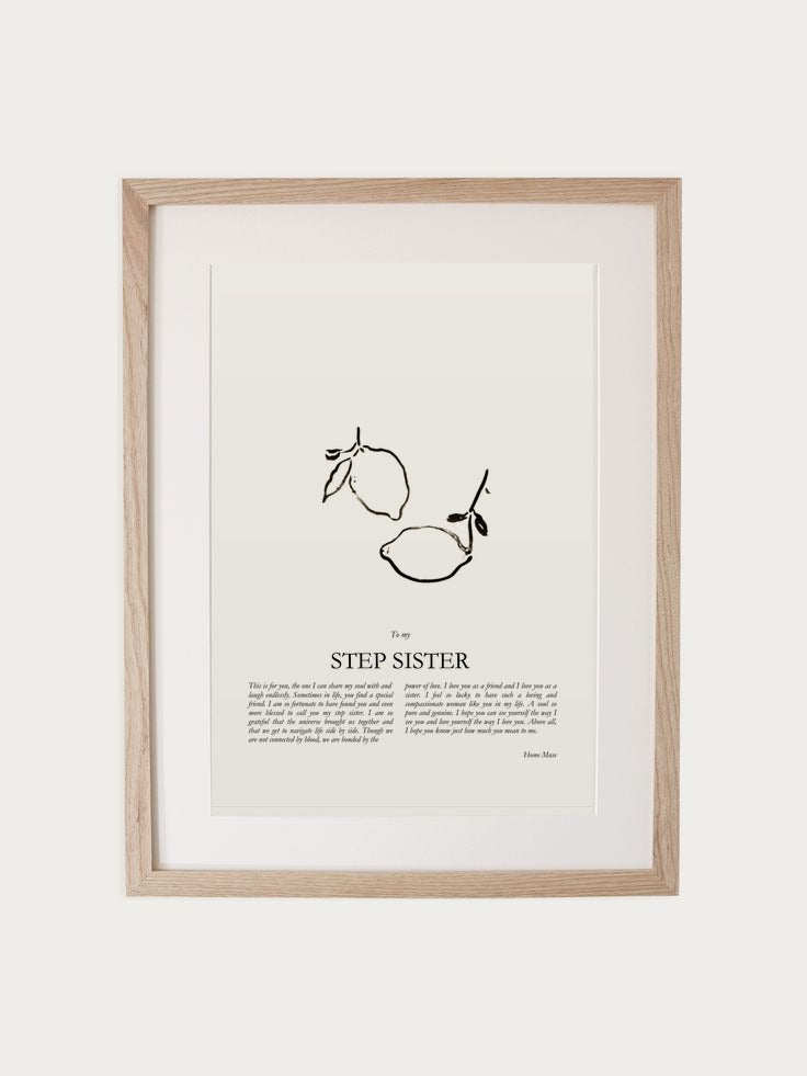 Step Sister print in oak frame
