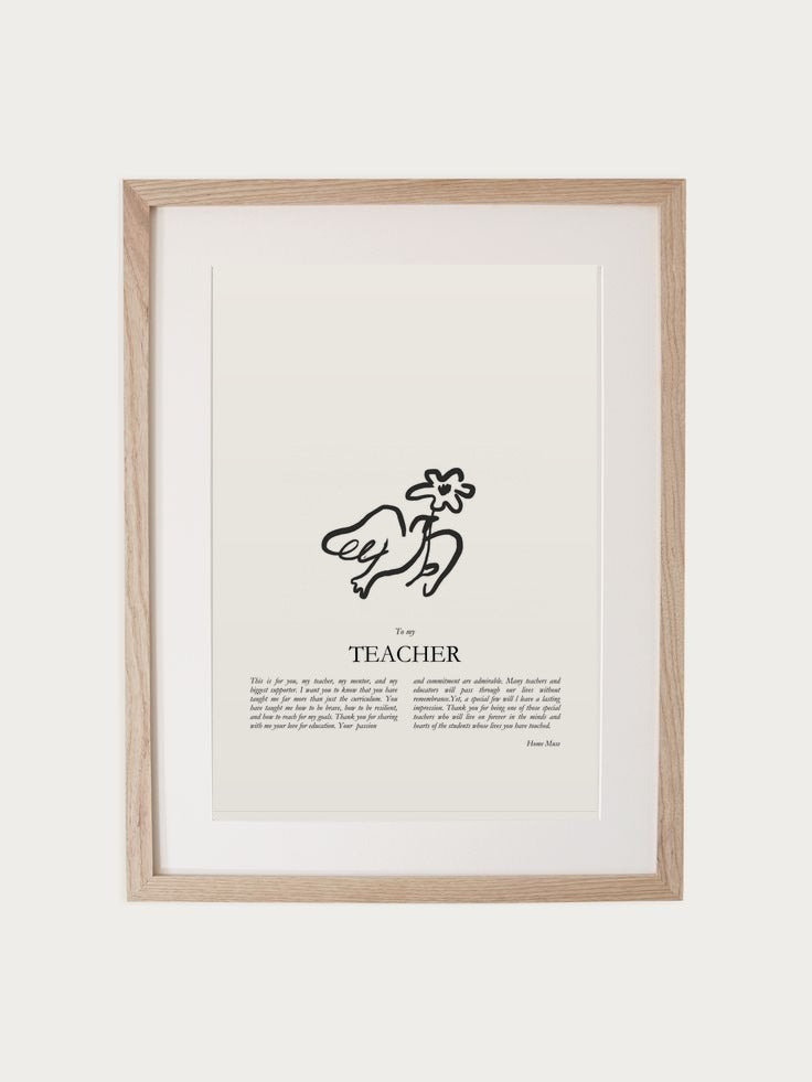 Teacher print in walnut frame