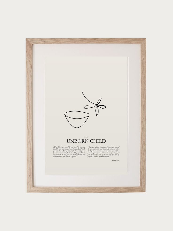 Unborn Child print in oak frame