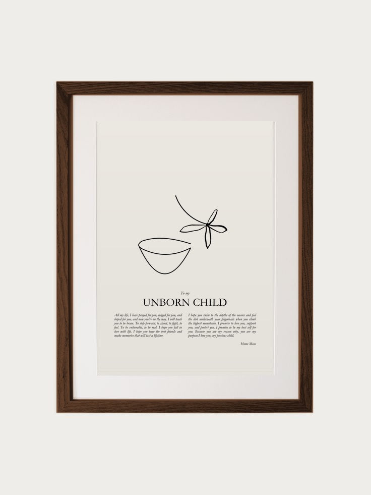 Unborn Child print in walnut frame